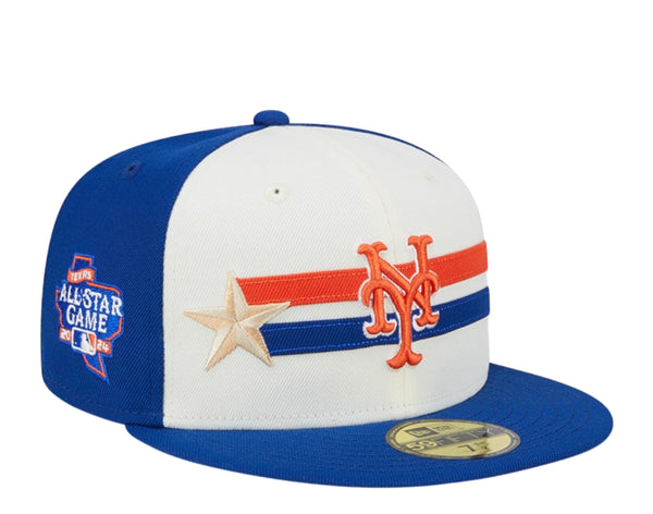 New Era 59Fifty Los Angeles Dodgers Official 2024 All-Star Game Workout  Fitted Hat Chrome White Royal Blue
