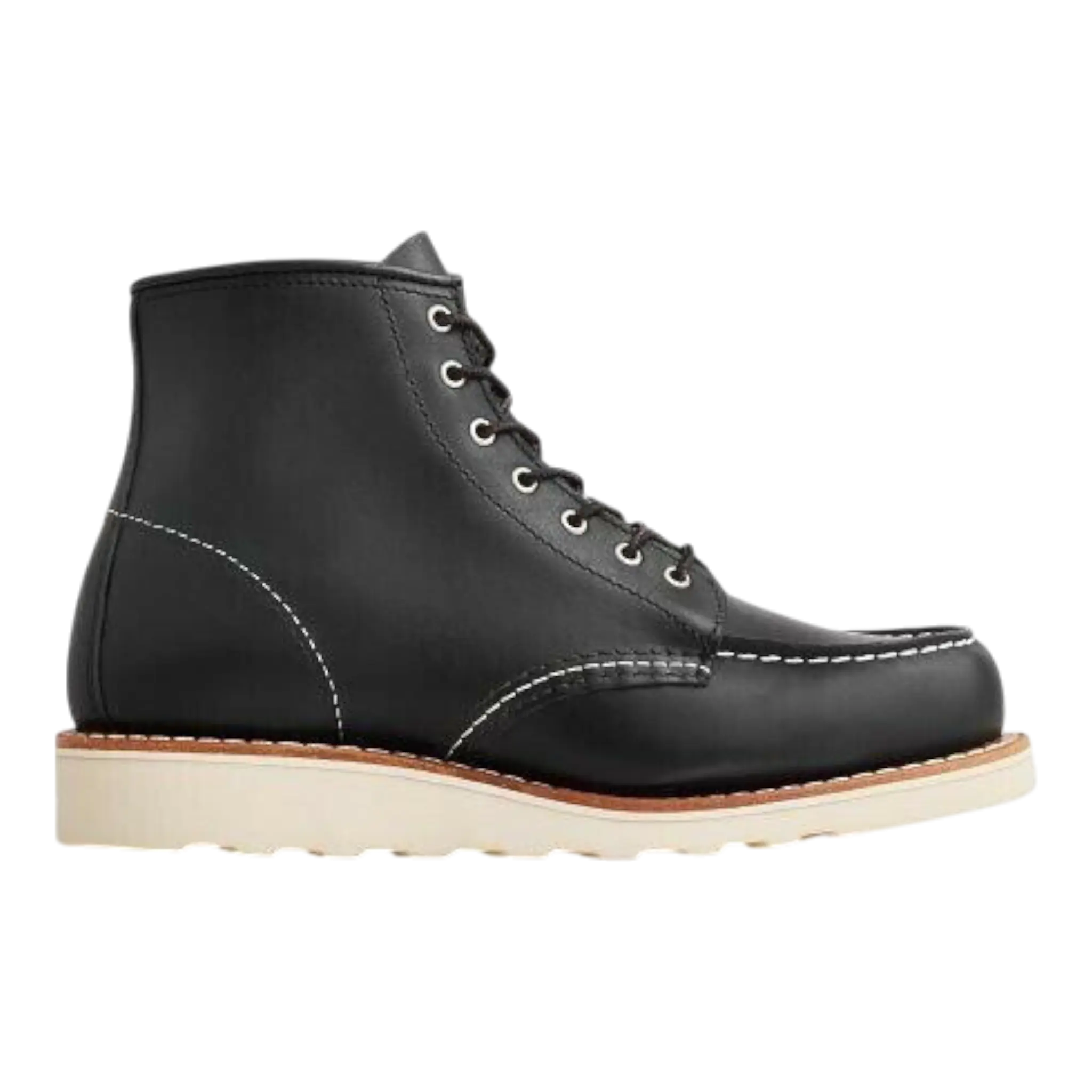 Red Wing Classic 3373 6" Boots Women's Black Boundary Leather Moc Toe Lace-Up Red Wing Shoes