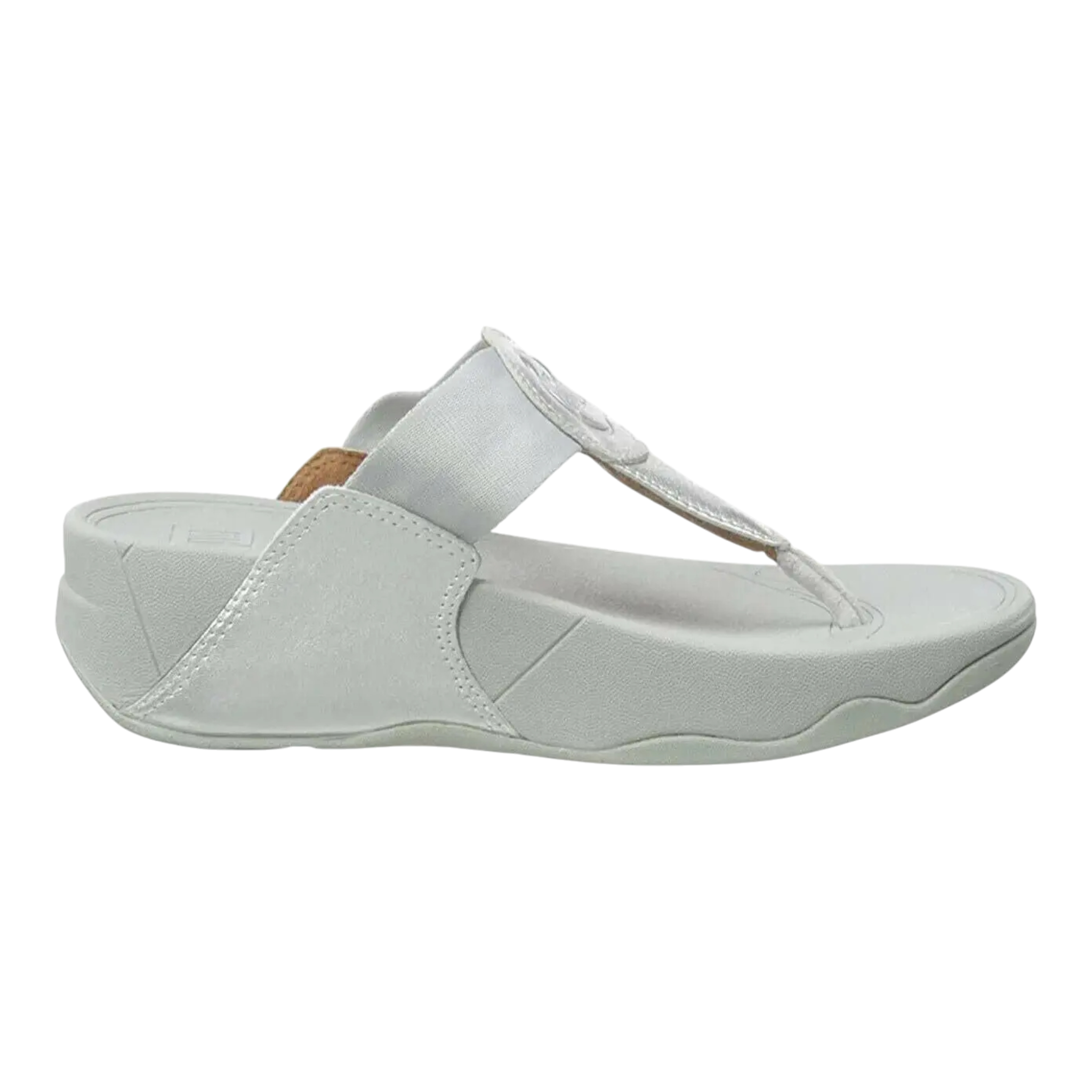 FitFlop Walkstar Toe Post Sandals Women's Silver Slip-On Wedge Comfort FitFlop