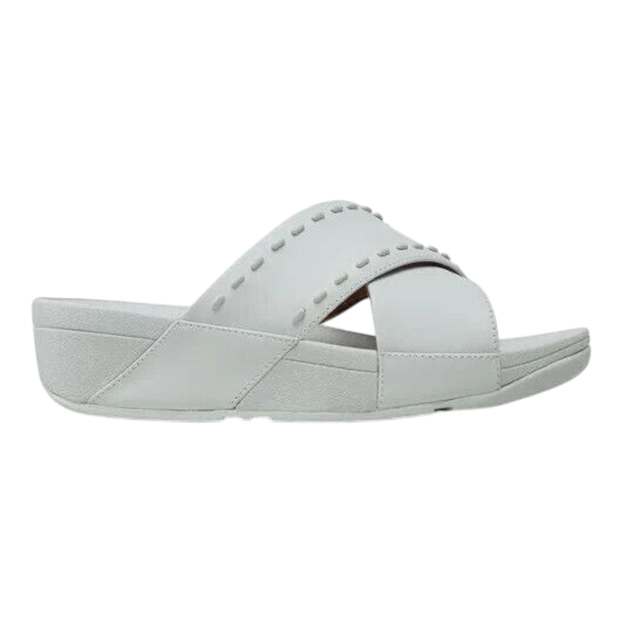 FitFlop Lulu Cross Sandals Women's Seafoam Blue Leather Rubber-Stud FitFlop