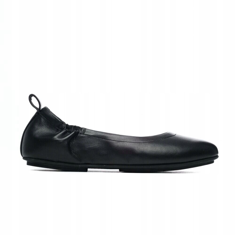 FitFlop Allegro Ballerinas Pumps Women's Black Leather Slip-On Shoes.