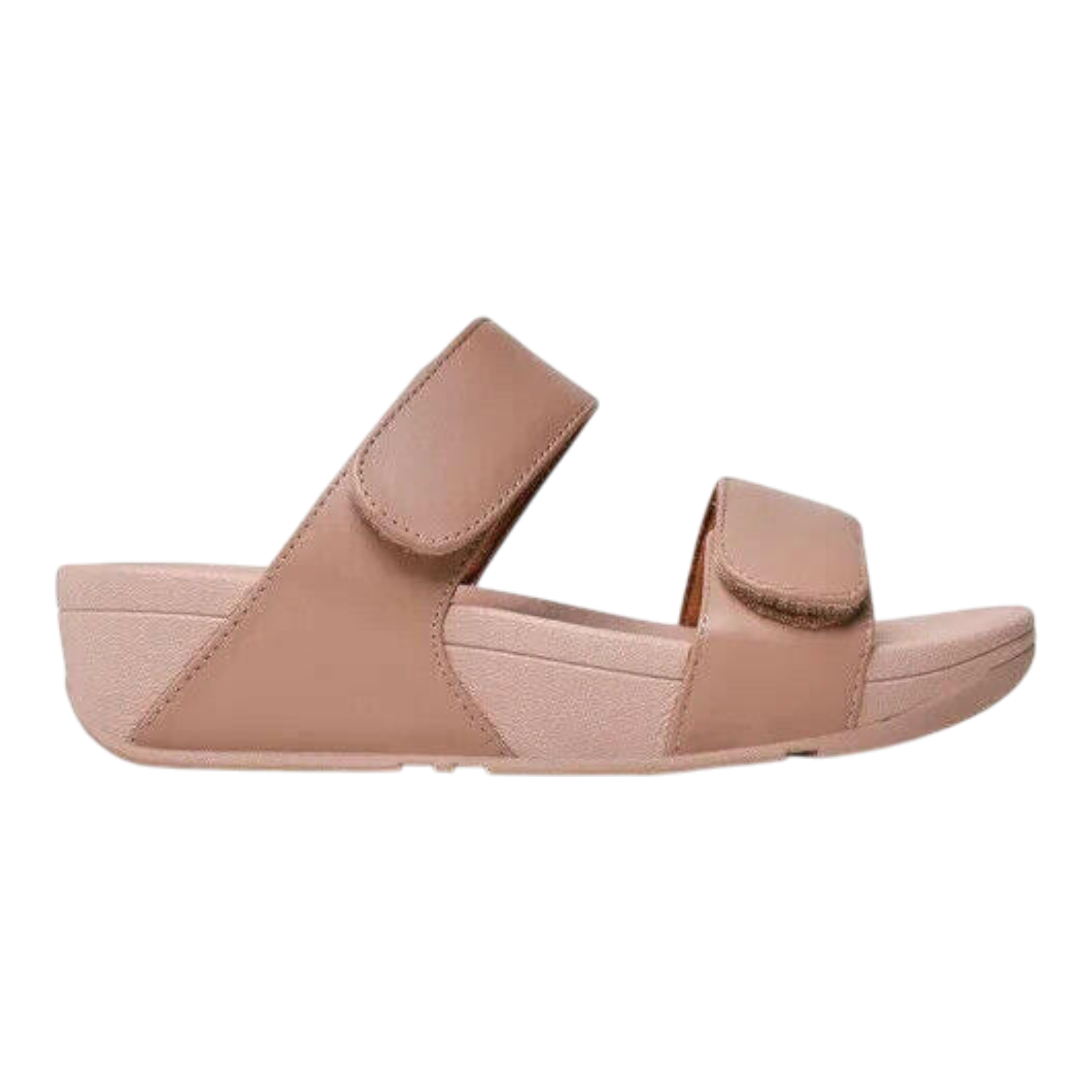 FitFlop Lulu Slides Sandals Women's Beige Leather Adjustable Slip On FitFlop
