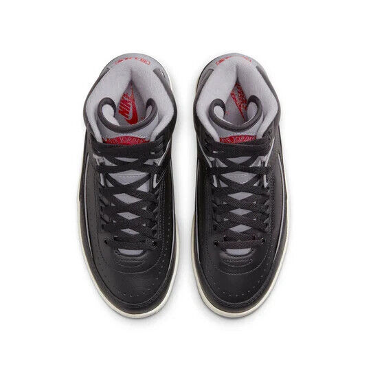Air Jordan 2 Retro Sneaker Big Kids 7 Black High Top Training Shoes