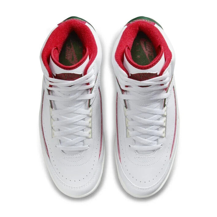Air Jordan 2 Retro Sneaker Unisex Kids White Red Basketball Shoes