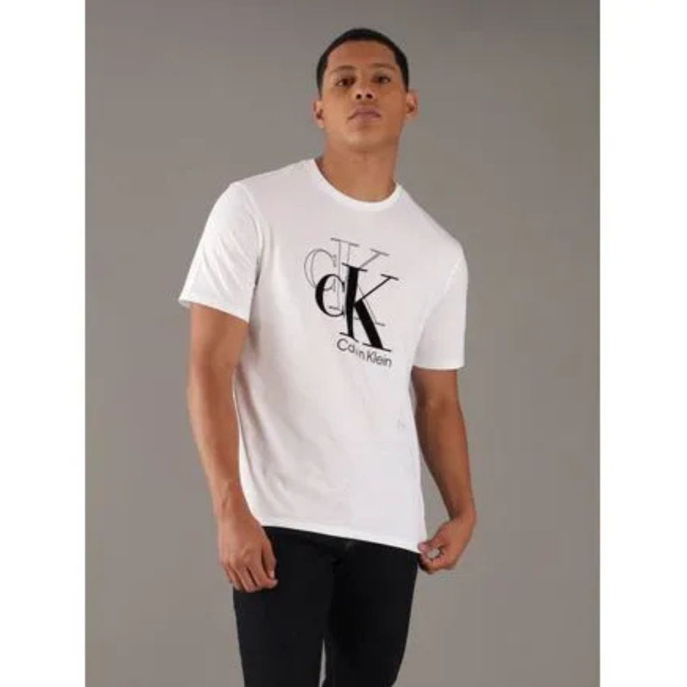 Calvin Klein T-Shirt Men's White 100% Cotton Crew Neck Pullover Tee