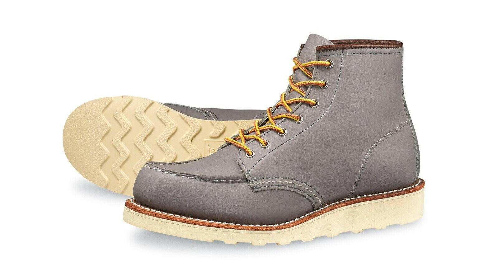 Red Wing Heritage Classic 3378 Women 6.5 Gray Leather Moc Toe 6-Inch Ankle Boots.