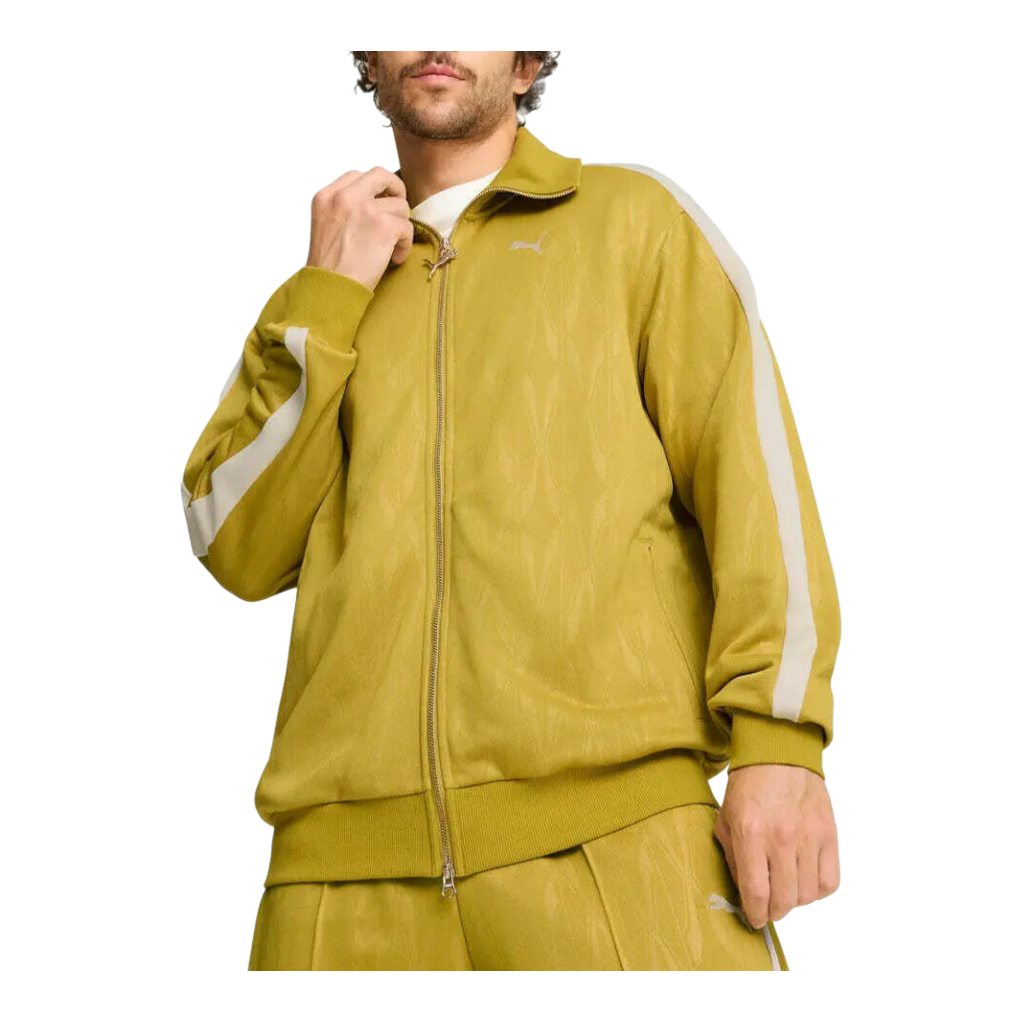 Puma The Neverworn IV T7 628459-21 Track Jacket Men's Golden Fog White Full Zip Puma