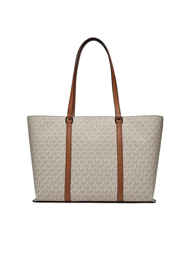 Michael Kors Temple Tote Bag Women's Large Beige Shoulder Bag.
