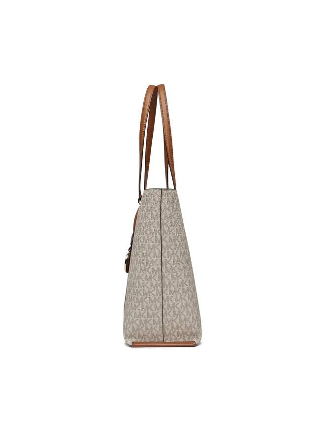 Michael Kors Temple Tote Bag Women's Large Beige Shoulder Bag.
