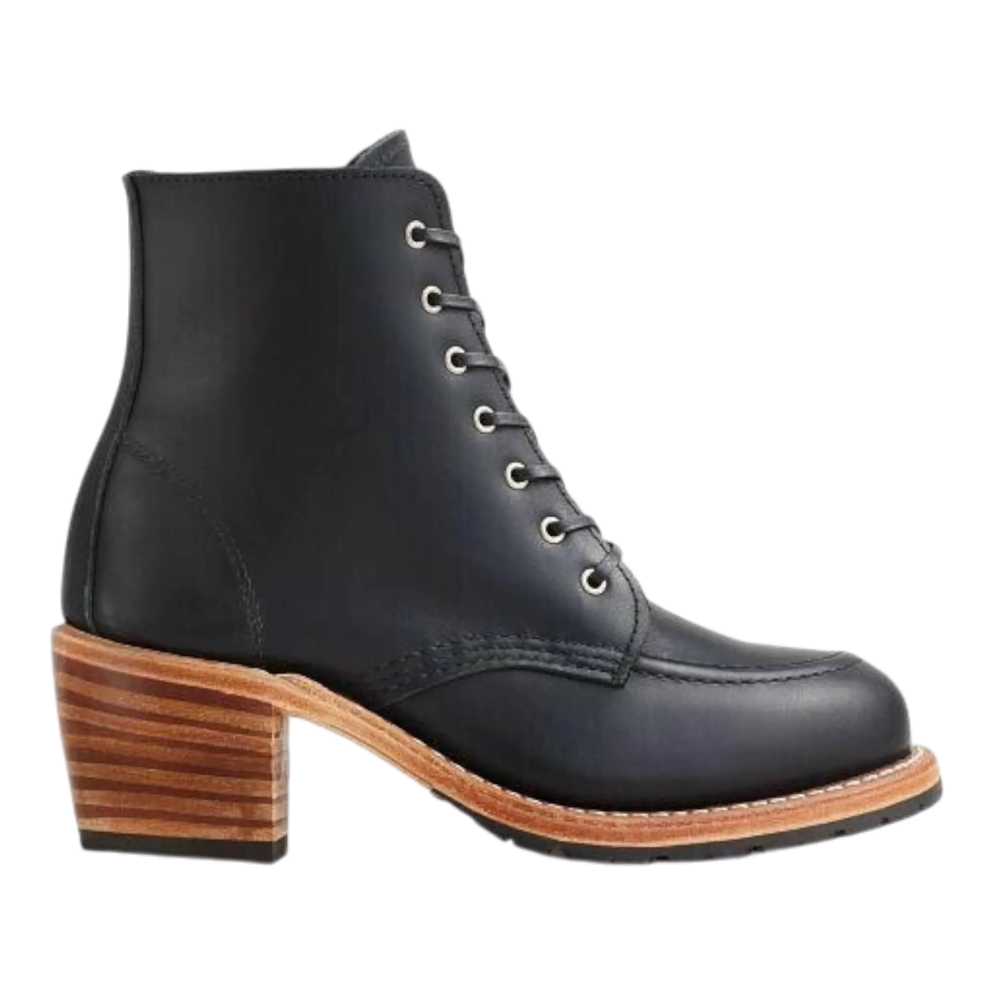 Red Wing Heritage Clara 3405 Boots Women's Black Leather Lace Up Block Heel Red Wing Shoes