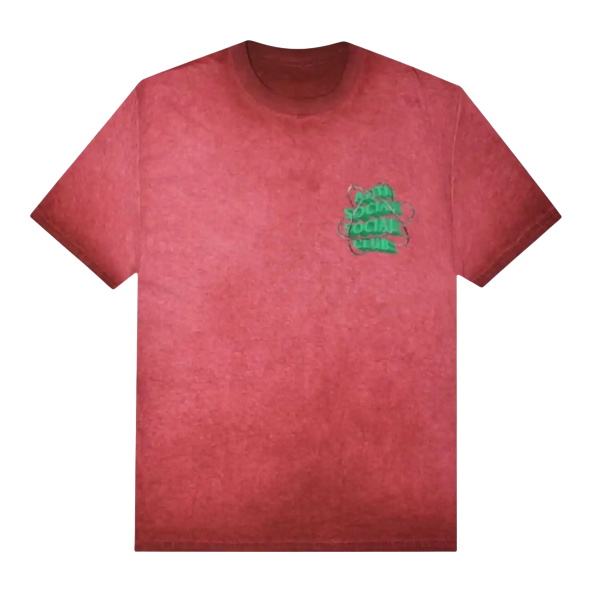 Anti Social Social Club New & Gone Men T-Shirt Red Mineral Wash Anti Social Social Club