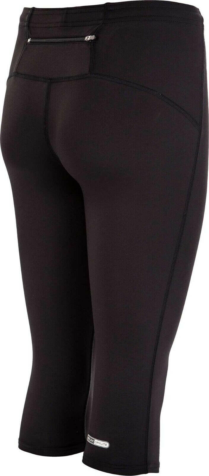 Mizuno Core 3/4 Running Tights Womens XS Black DryLite Elastic Waist.