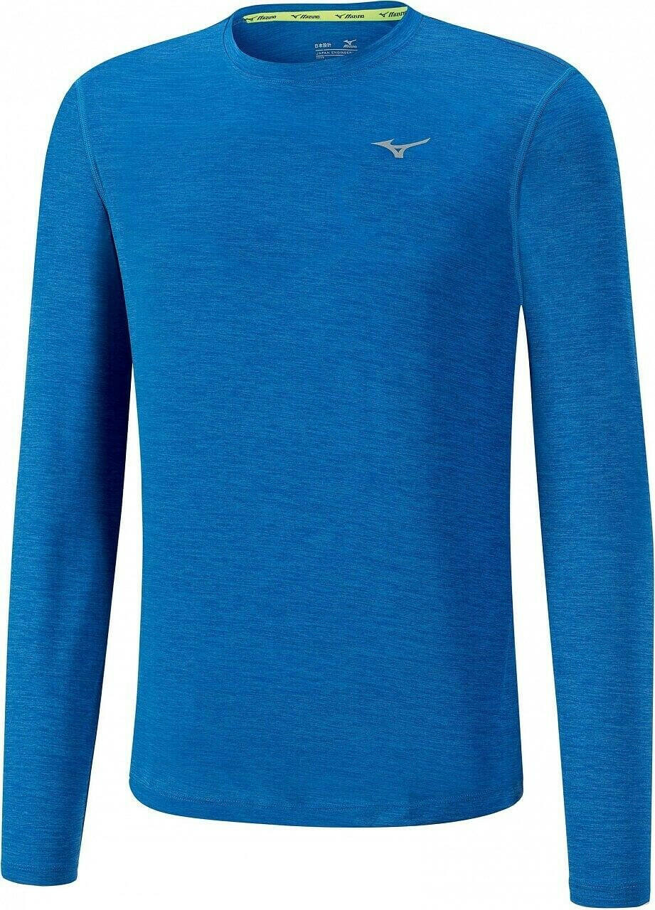 Mizuno Impulse Core Running Shirt Men Blue Crew Neck Long Sleeve Tee.
