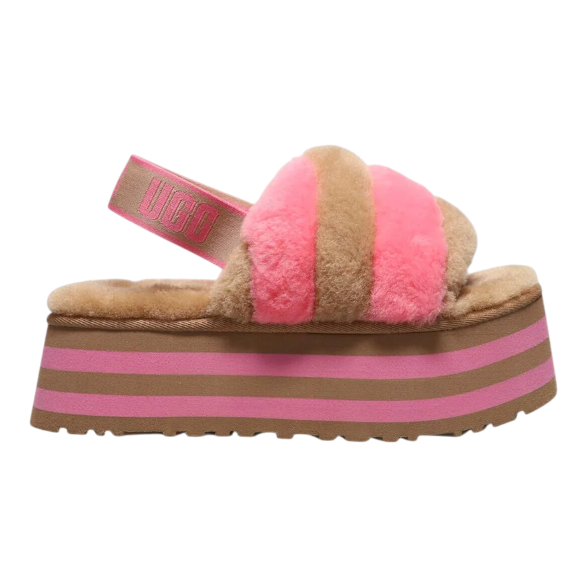 UGG Women’s Disco Stripe Slide Sandals – Coral Pink