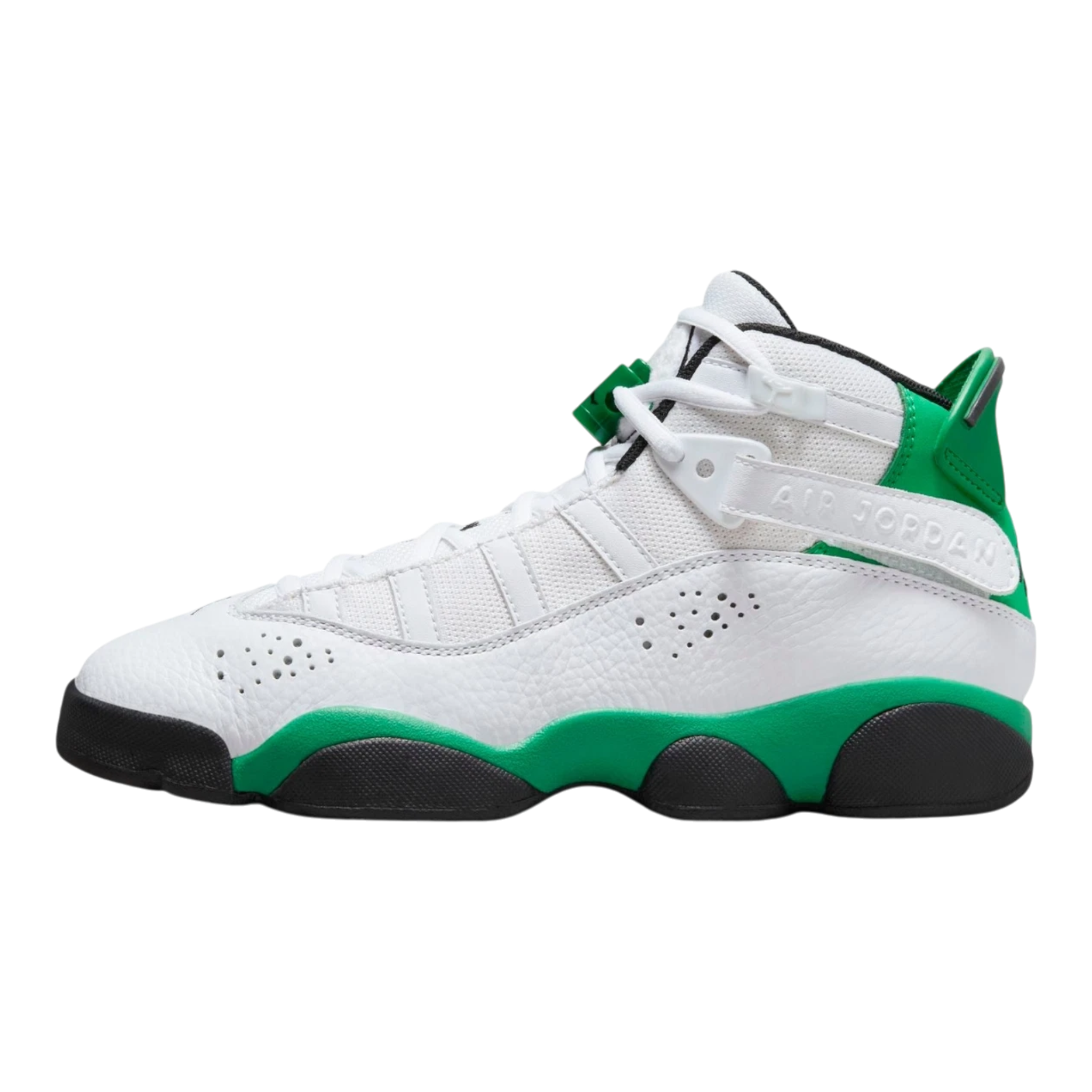 Jordan 6 Rings Kids Shoes White/Black/Lucky Green