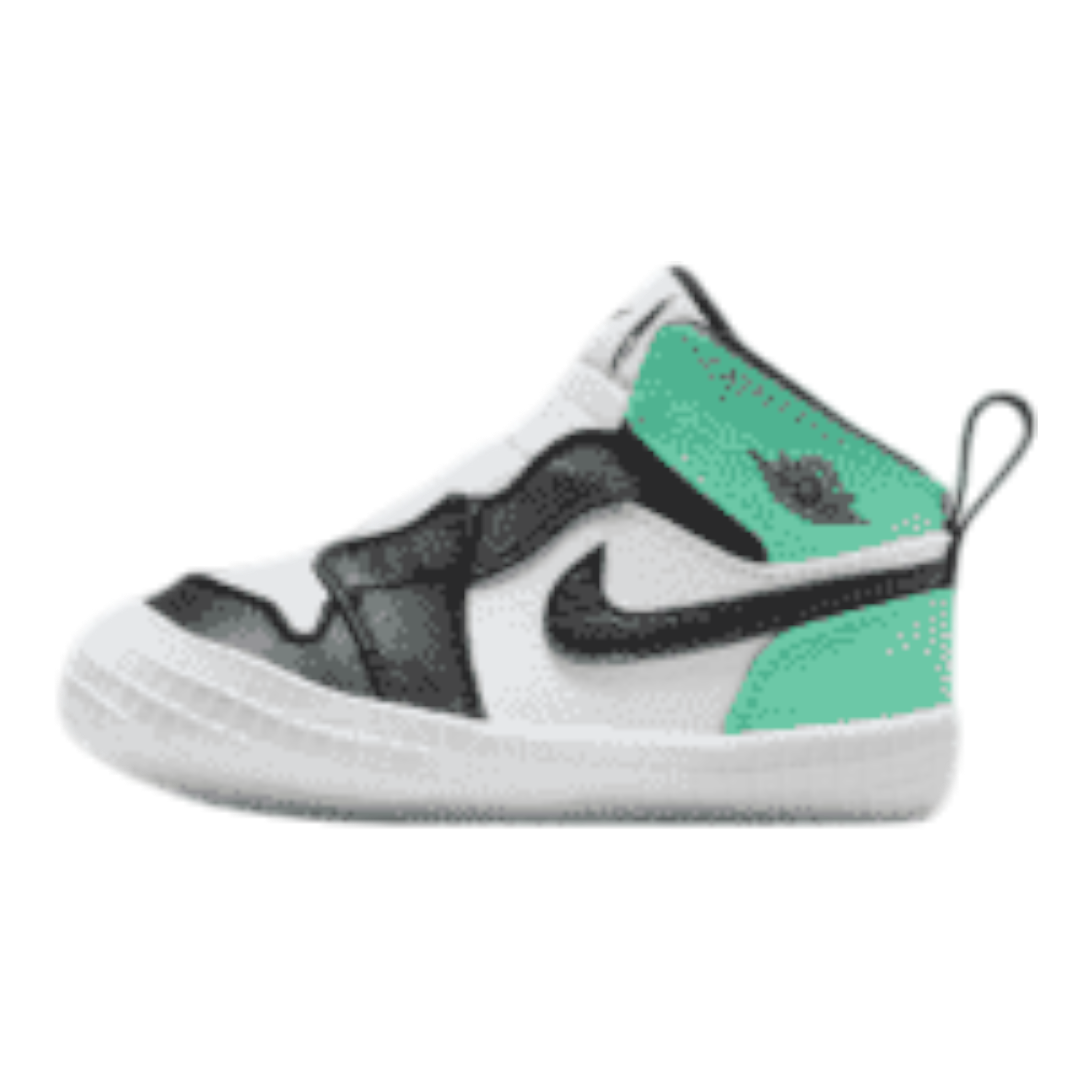 Jordan 1 Crib Bootie Toddlers Shoes White/Green Glow/Black