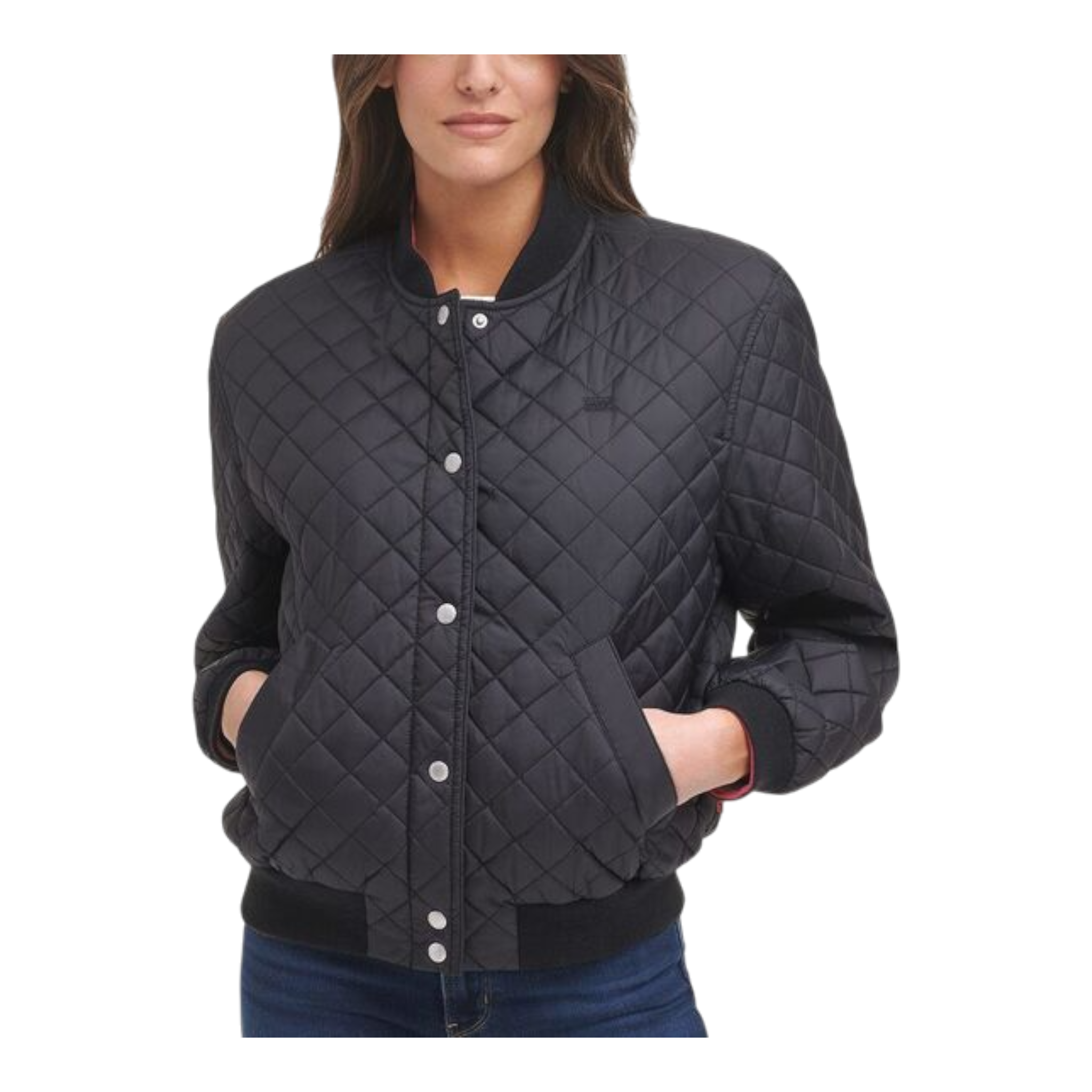 Levi’s Diamond Quilt Sherpa Bomber Jacket Women’s Black