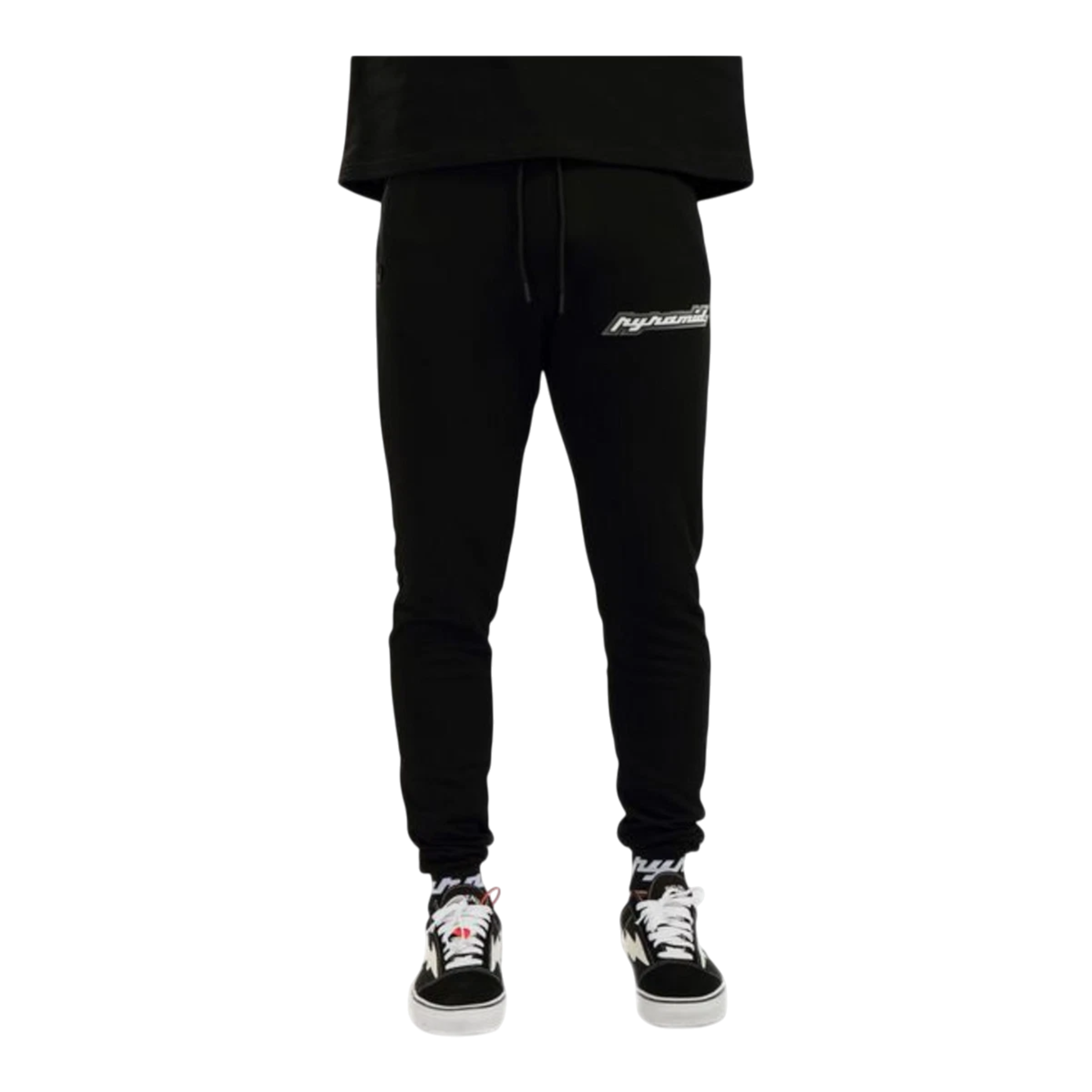 Black Pyramid Core 3D Rubber Patch Men’s Jogger Pants – Black/White