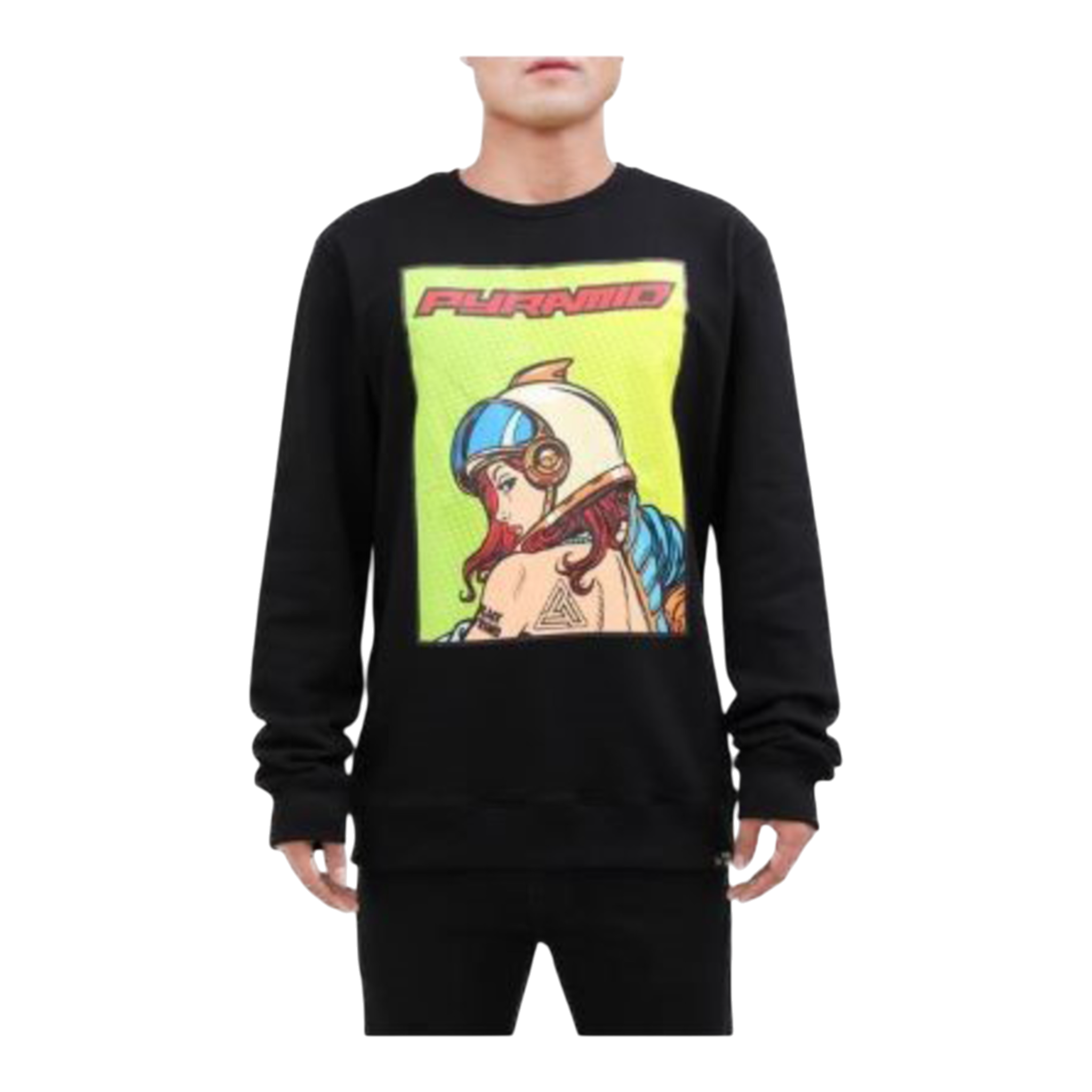 Black Pyramid Slant Zip Men’s Hoodie – Black