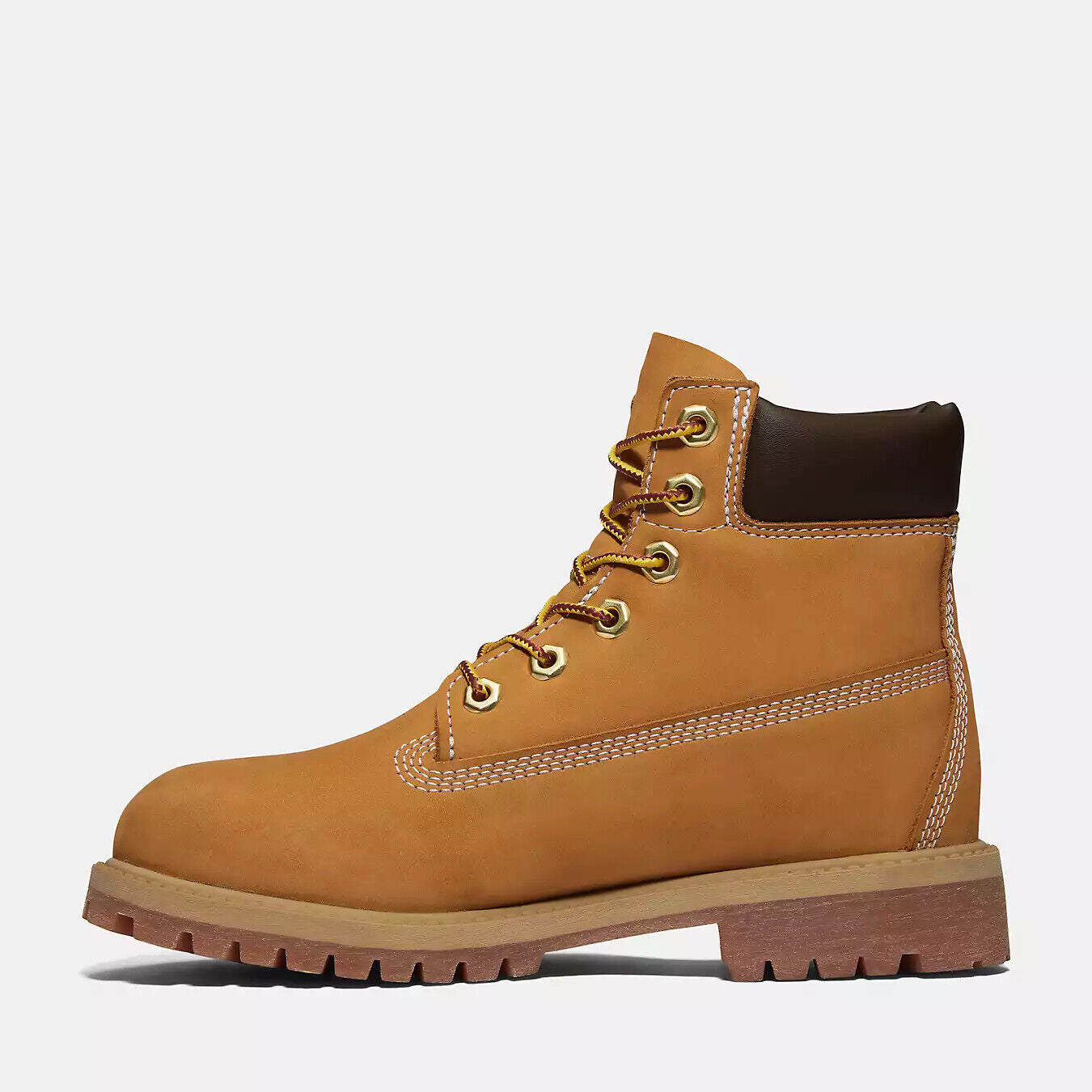 Timberland Premium Combat Boots Kids Wheat Leather 6-Inch Waterproof