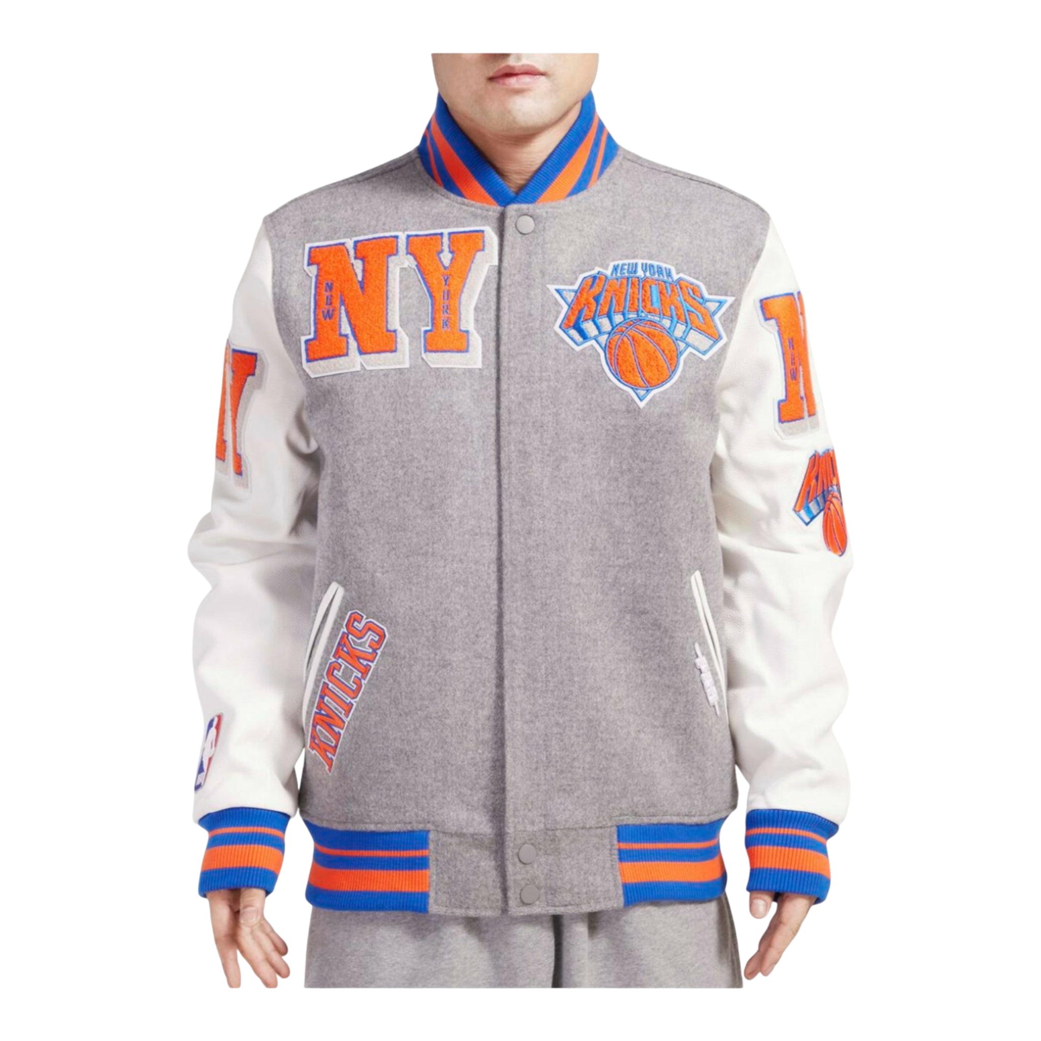 Pro Standard NBA New York Knicks Mash Up Logo Varsity Men's Jacket Pro Standard