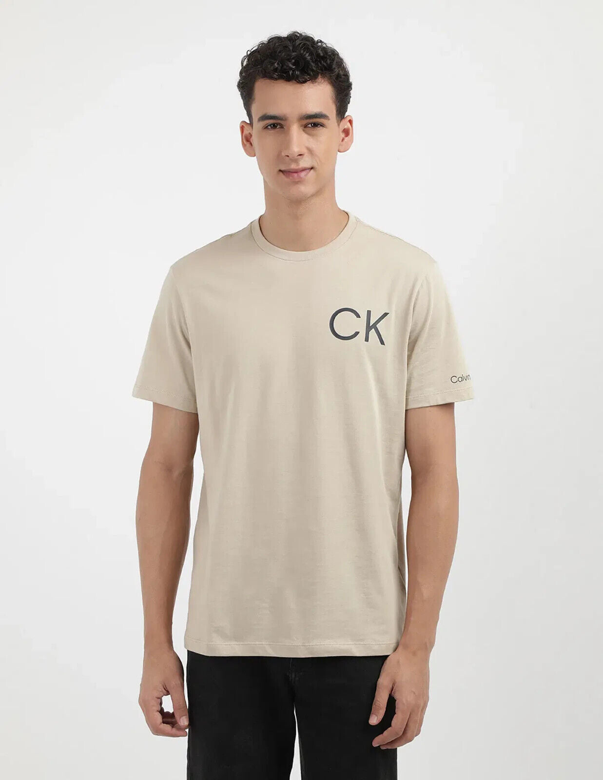Calvin Klein Hero T-Shirt Mens White Pepper Logo Print Crew Neck Tee