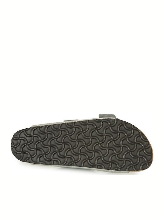 Birkenstock Arizona Slippers Women's Silver Glitter Soft Footbed Slip-On