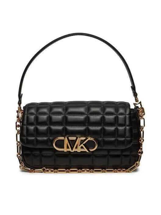 Michael Kors Parker Shoulder Bag Women's Medium Black Leather.