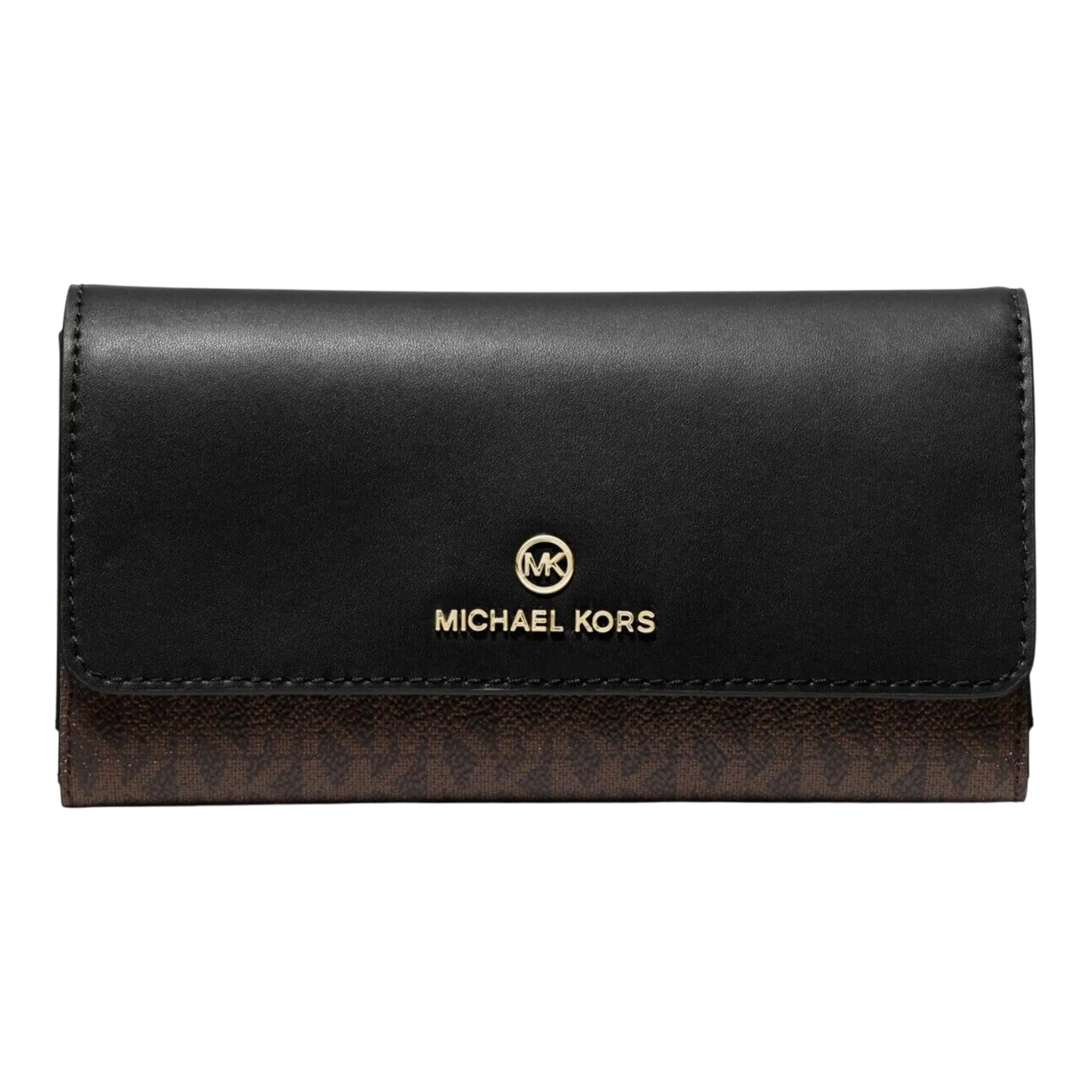 Michael Kors Jet Set Charm Trifold Wallet Womens Large Black Logo Michael Kors