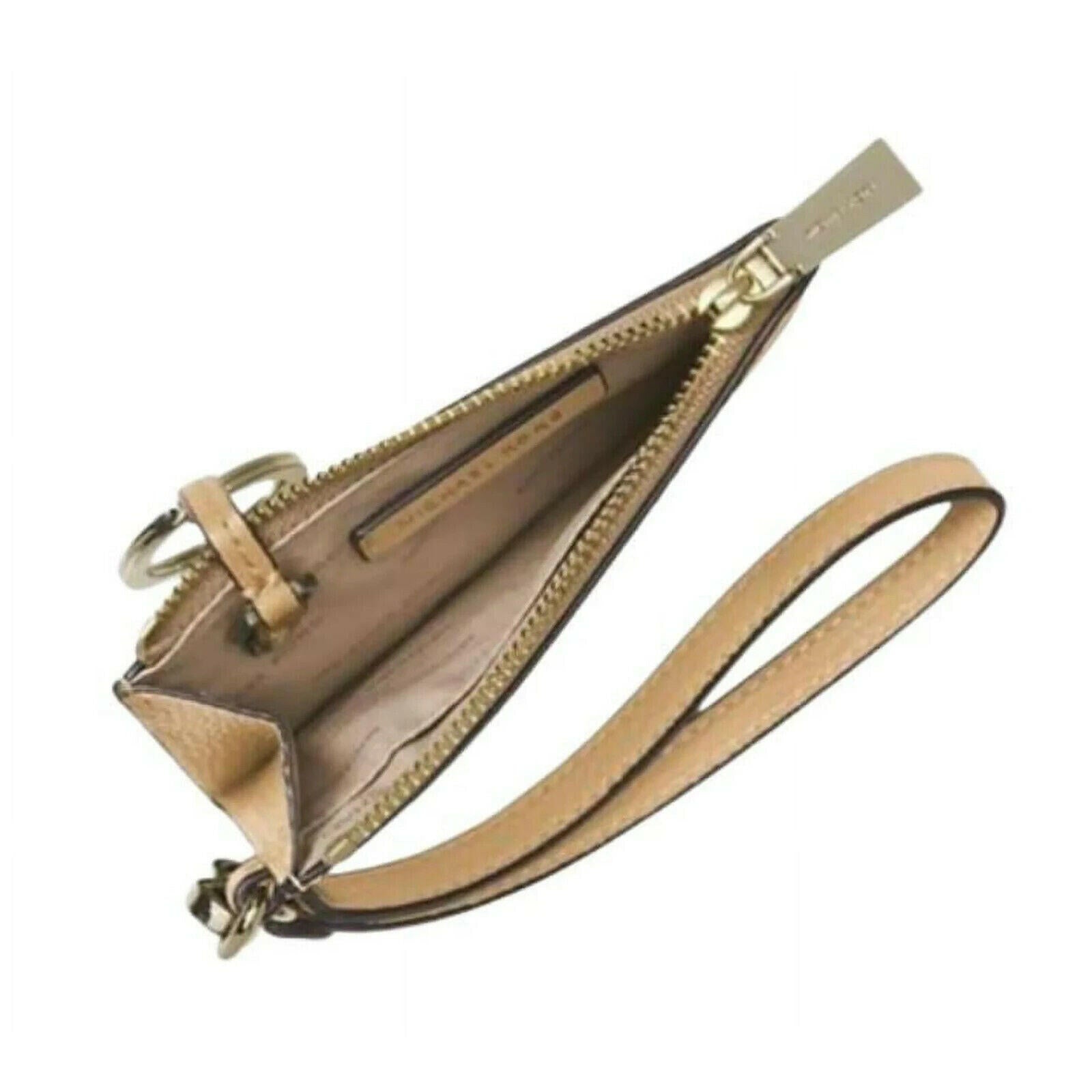 Michael Kors Wristlet Women's OS Camel Pebbled Leather Coin Purse.