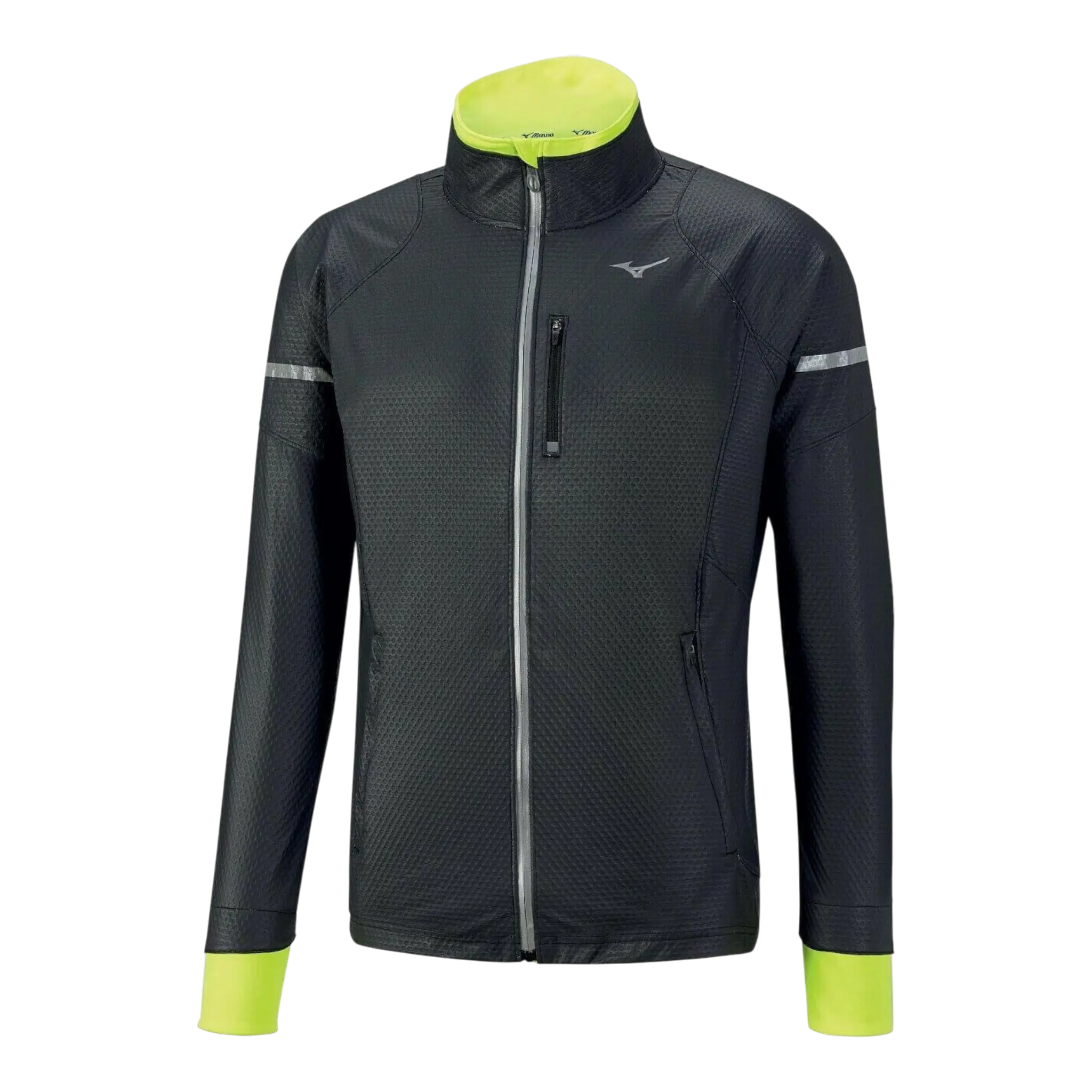 Mizuno Static BT Running Jacket Mens Large Black Full Zip Performance Mizuno