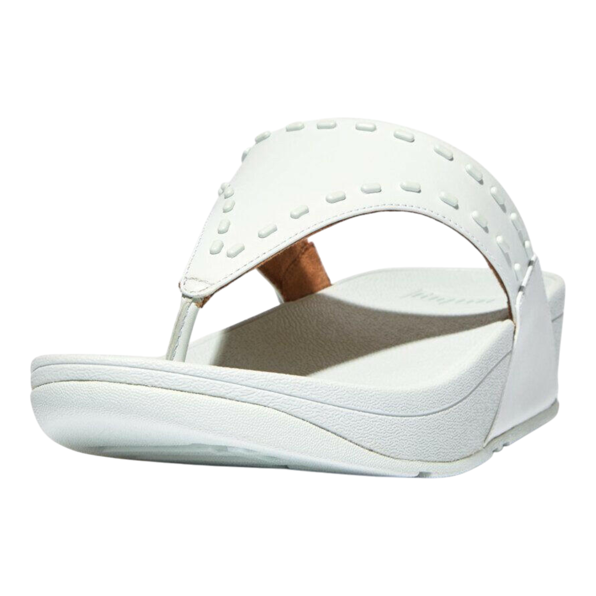 FitFlop Lulu Toe-Post Sandals Women's Seafoam Blue Leather Rubber-Stud FitFlop
