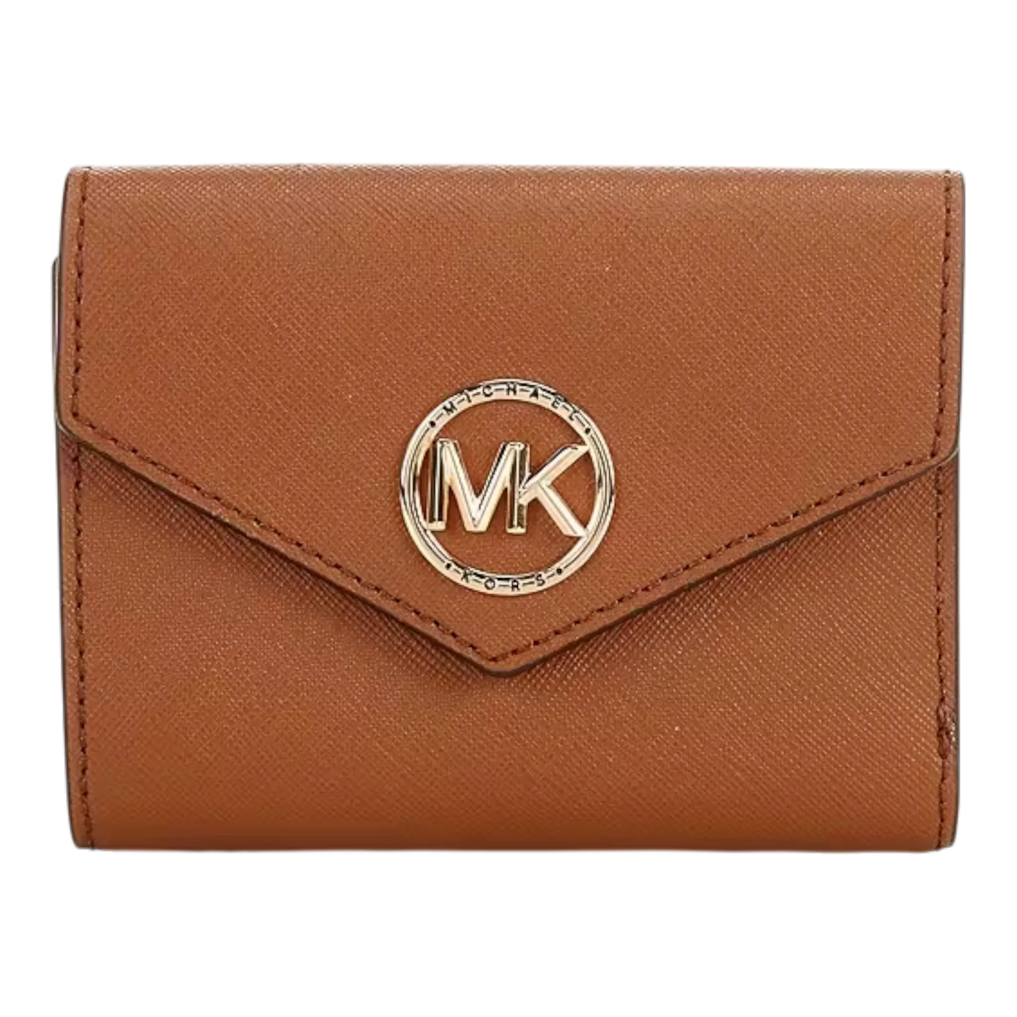 Michael Kors Greenwich Wristlet Brown Medium Tri-Fold Envelope Wallet Michael Kors
