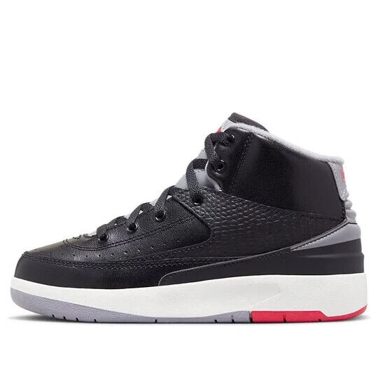 Air Jordan 2 Retro Sneaker Little Kids Black High Top Casual Shoes