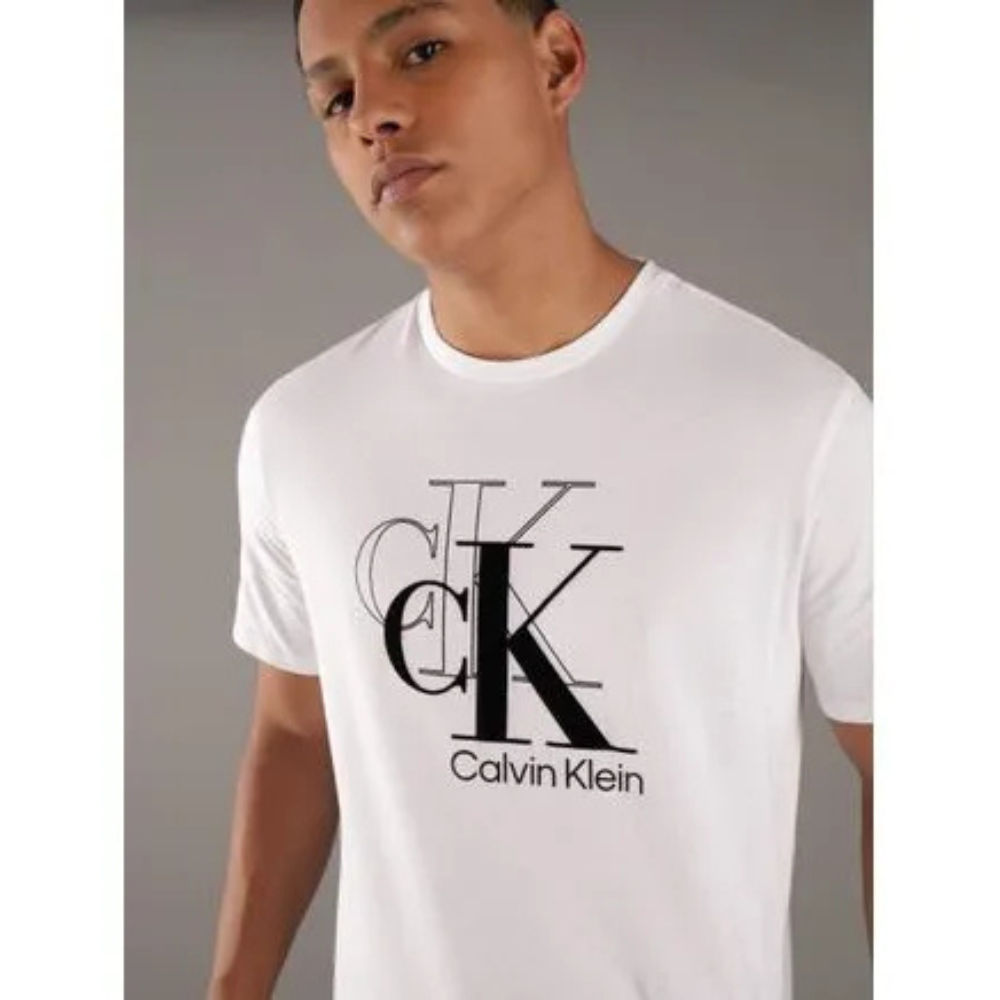Calvin Klein T-Shirt Men's White 100% Cotton Crew Neck Pullover Tee