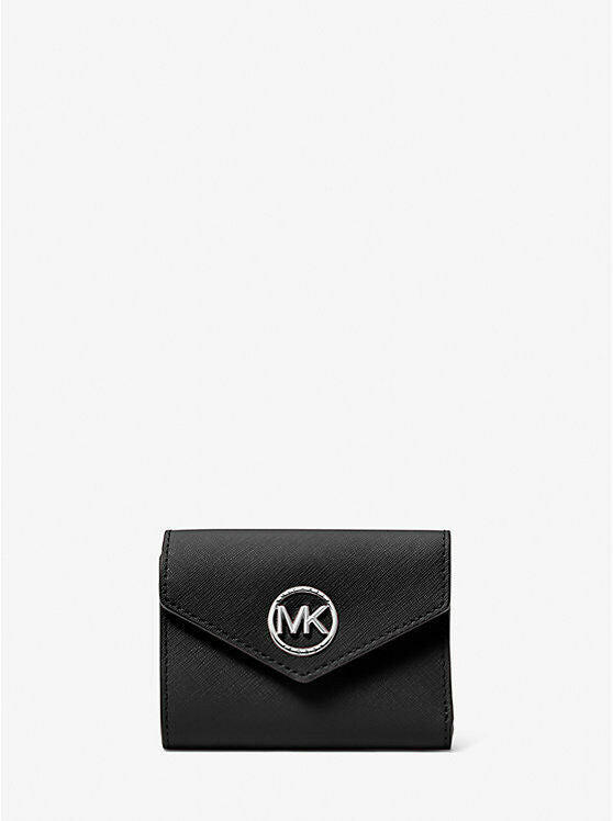 Michael Kors Greenwich Wallet Women's Black Leather Tri-Fold.