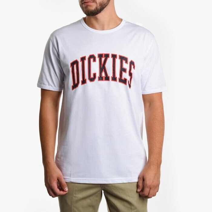 Dickies Philomont T-Shirt Men's White Logo Print Crew Neck Short Sleeve Pullover