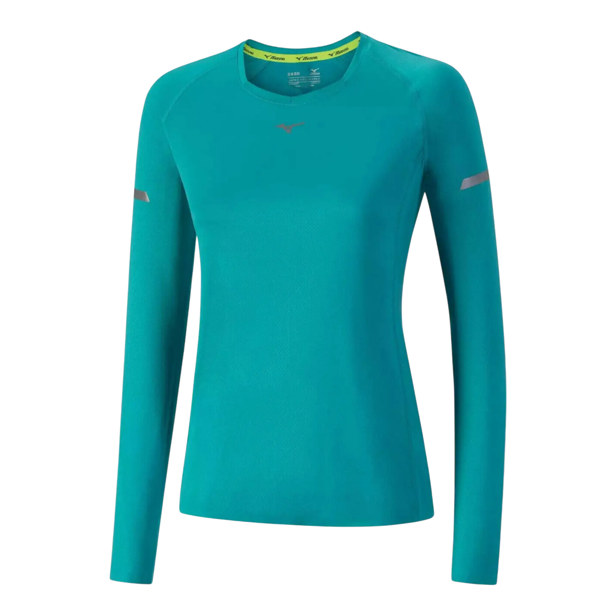 Mizuno Running T-Shirt Women's Blue Aero Long Sleeve V-Neck Pullover Mizuno