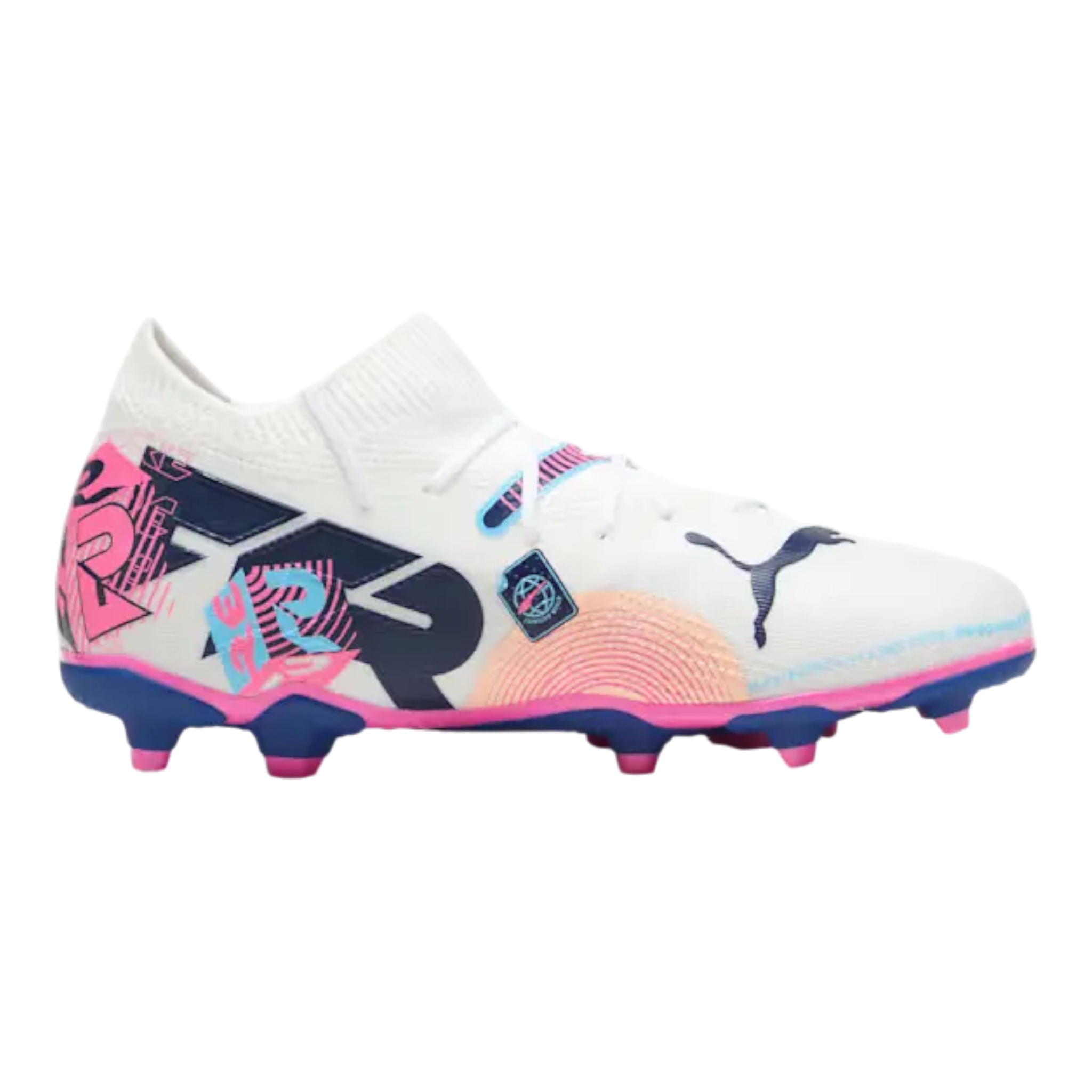 Puma Future 7 Match Volume Up FG/AG 108076-01 Youth White Pink Football Boots Puma