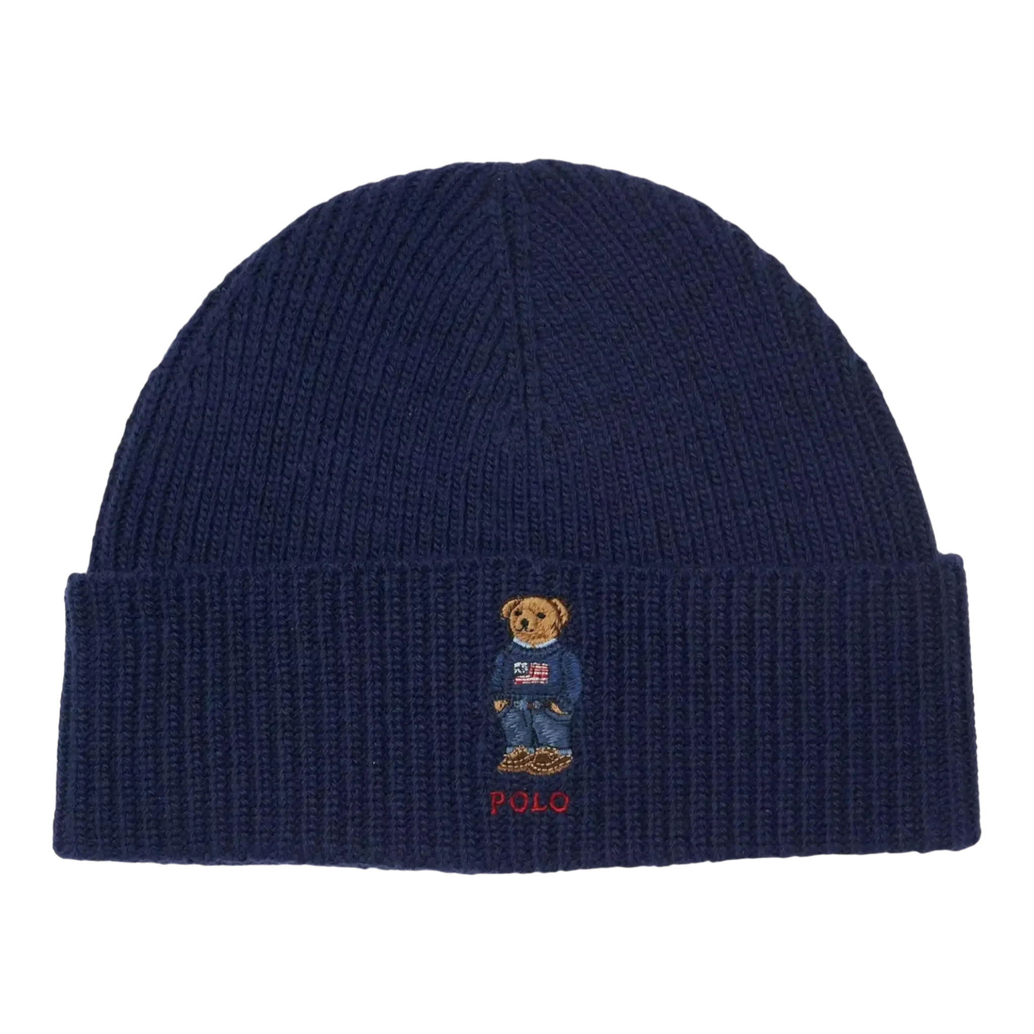 Polo Ralph Lauren Solid Flag Bear Rib-Knit Beanie Polo Ralph Lauren