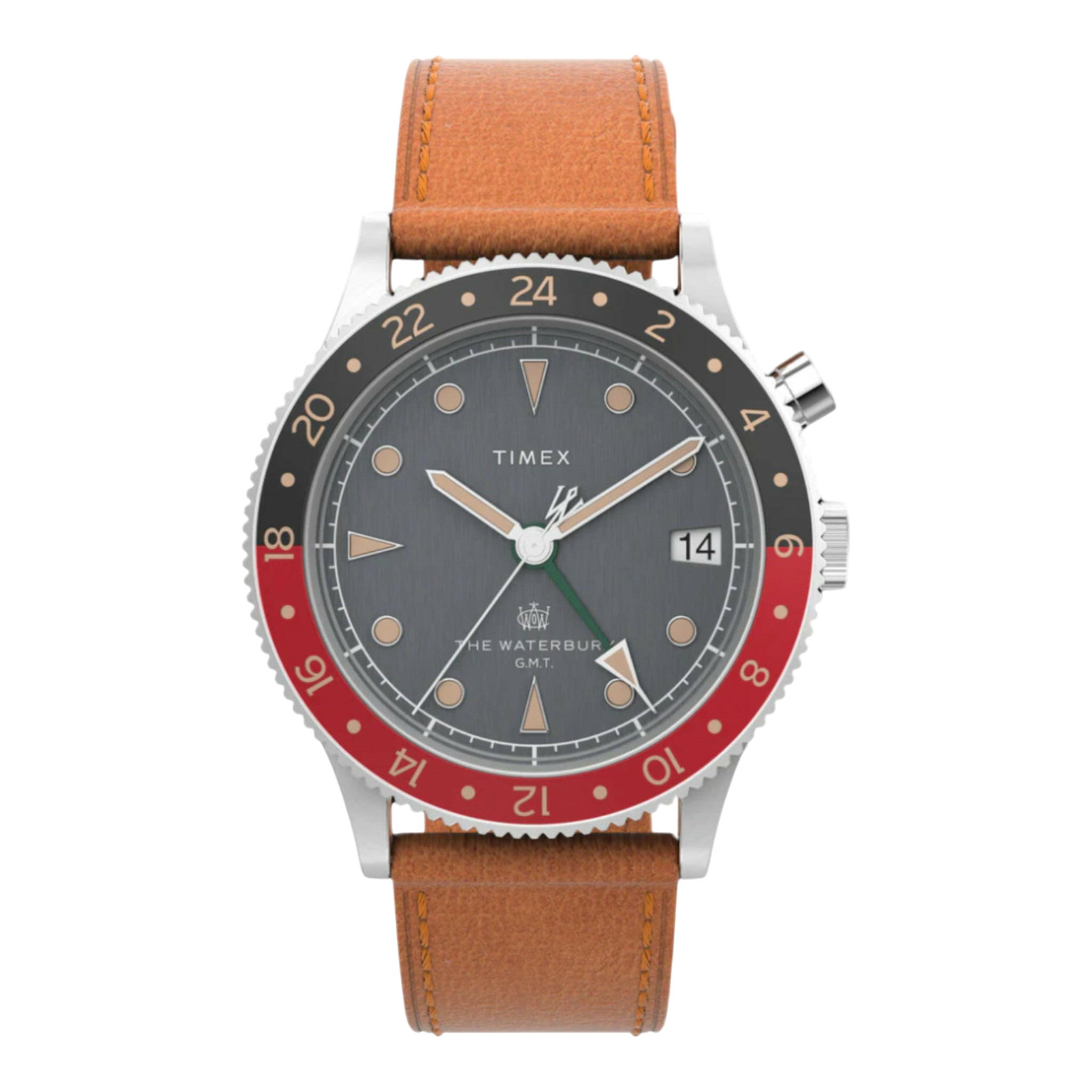 Timex Waterbury Traditional GMT 39mm Leather Strap Watch Timex