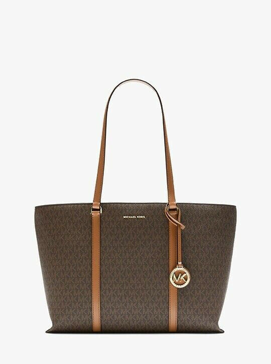 Michael Kors Temple Tote Bag Women's Large Brown Shoulder Bag.
