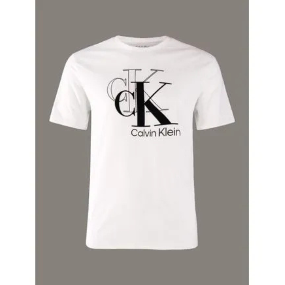 Calvin Klein T-Shirt Men's White 100% Cotton Crew Neck Pullover Tee