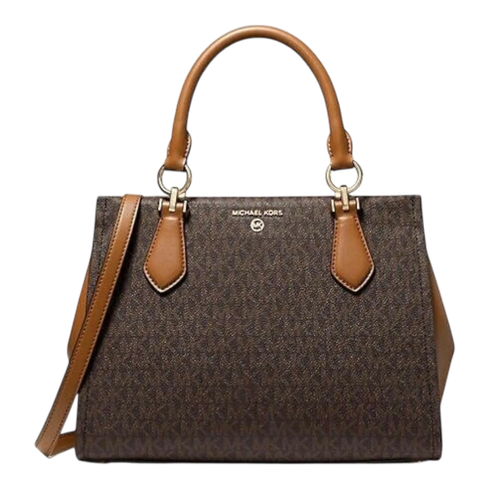Michael Kors Marilyn Handbag Women Medium Brown Logo Satchel Bag Michael Kors