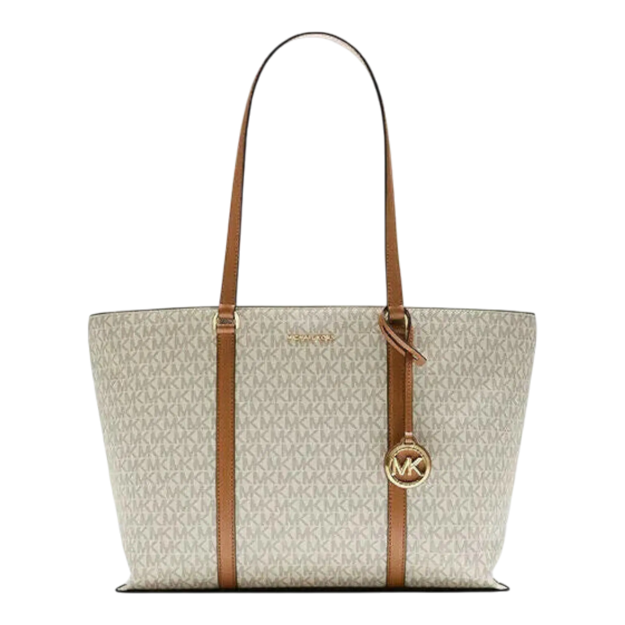 Michael Kors Temple Tote Bag Women's Large Beige Shoulder Bag Michael Kors