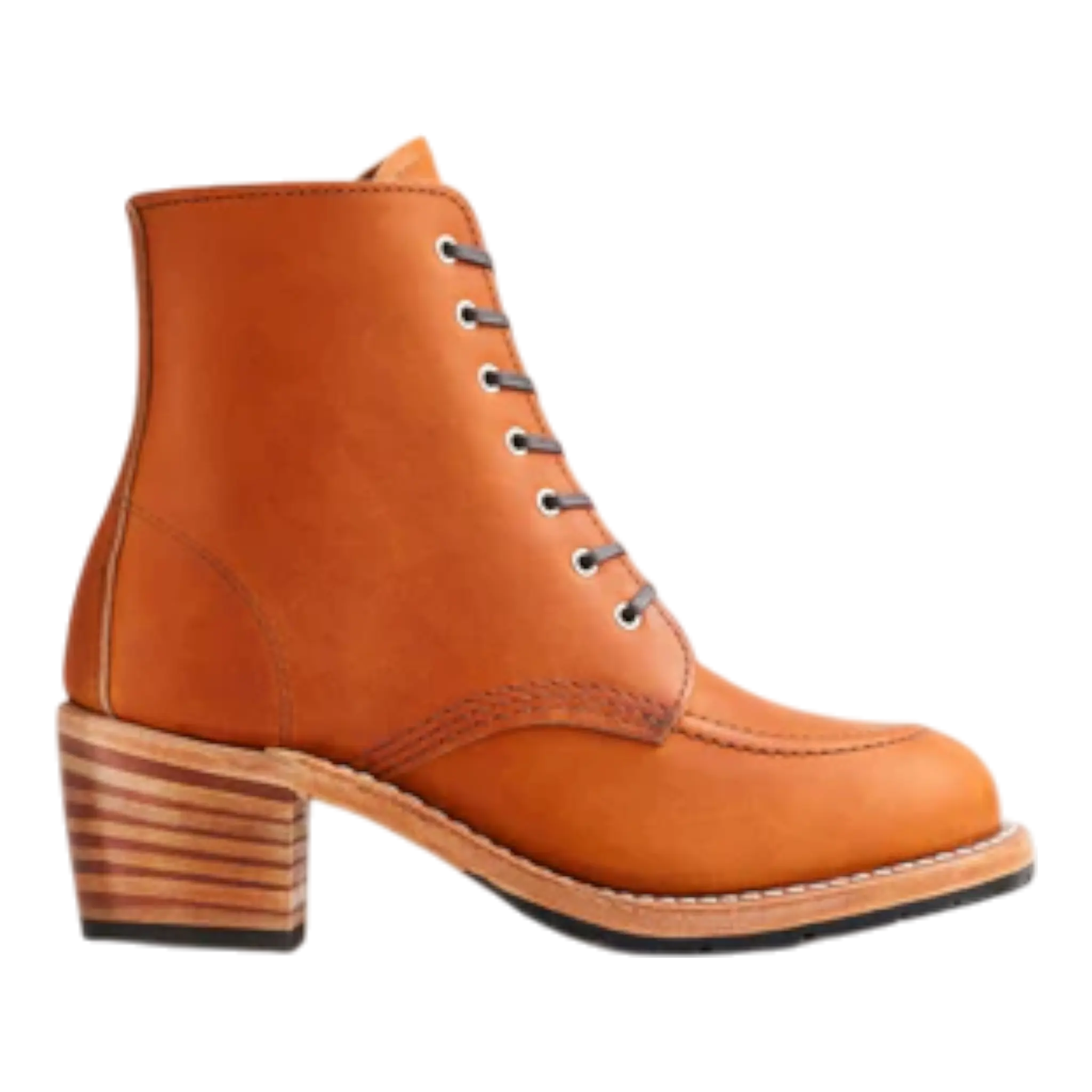 Red Wing Heritage Clara 3404 Boots Women's Brown Leather Lace Up Block Heel Red Wing Shoes