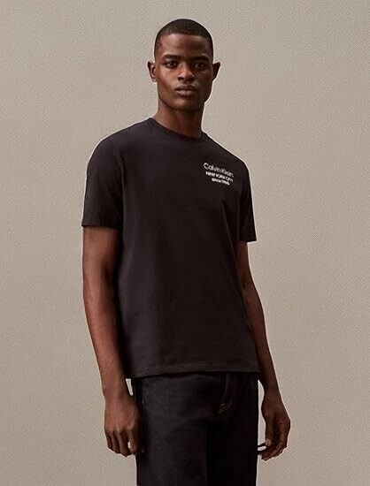 Calvin Klein T-Shirt Men's Black NYC Since 1968 Graphic Short Sleeve
