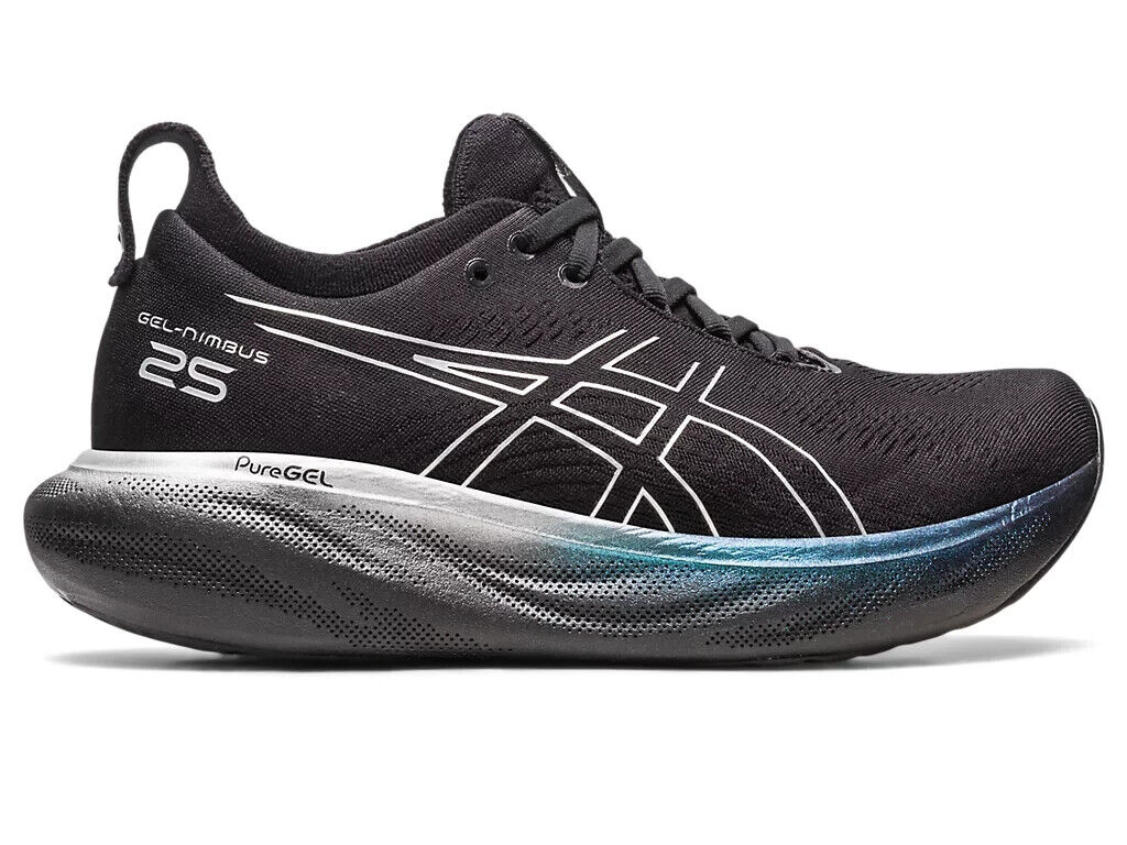 Asics Gel-Nimbus 25 Platinum Sneaker Women's Black Running Shoes