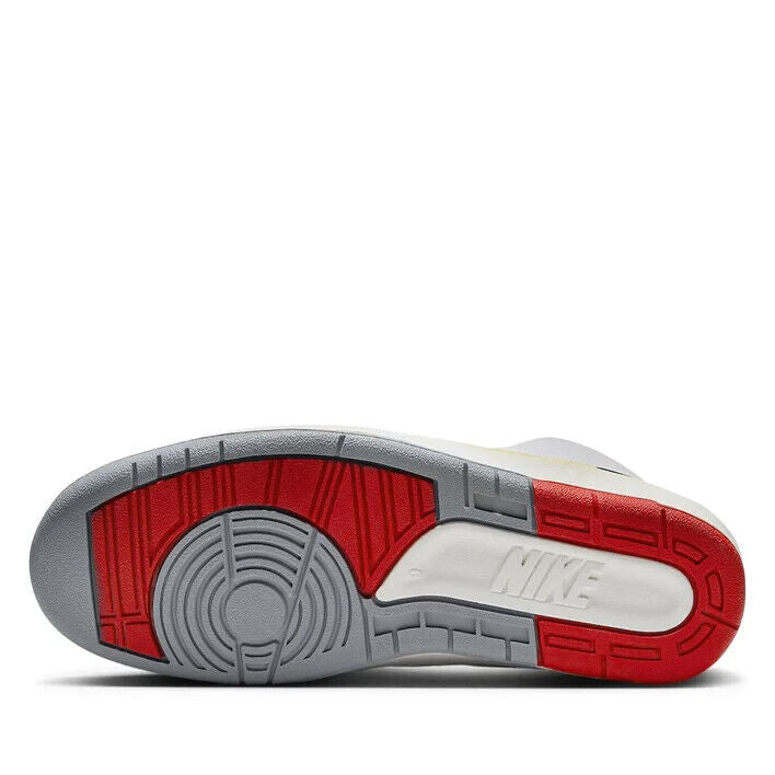 Air Jordan 2 Retro Sneaker Unisex Kids White Red Basketball Shoes