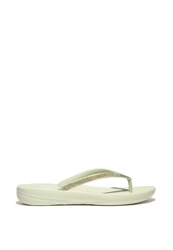 FitFlop Iqushion DG5-A32 Flip Flop Sandals Women's Minty Green Ombre Sparkle.